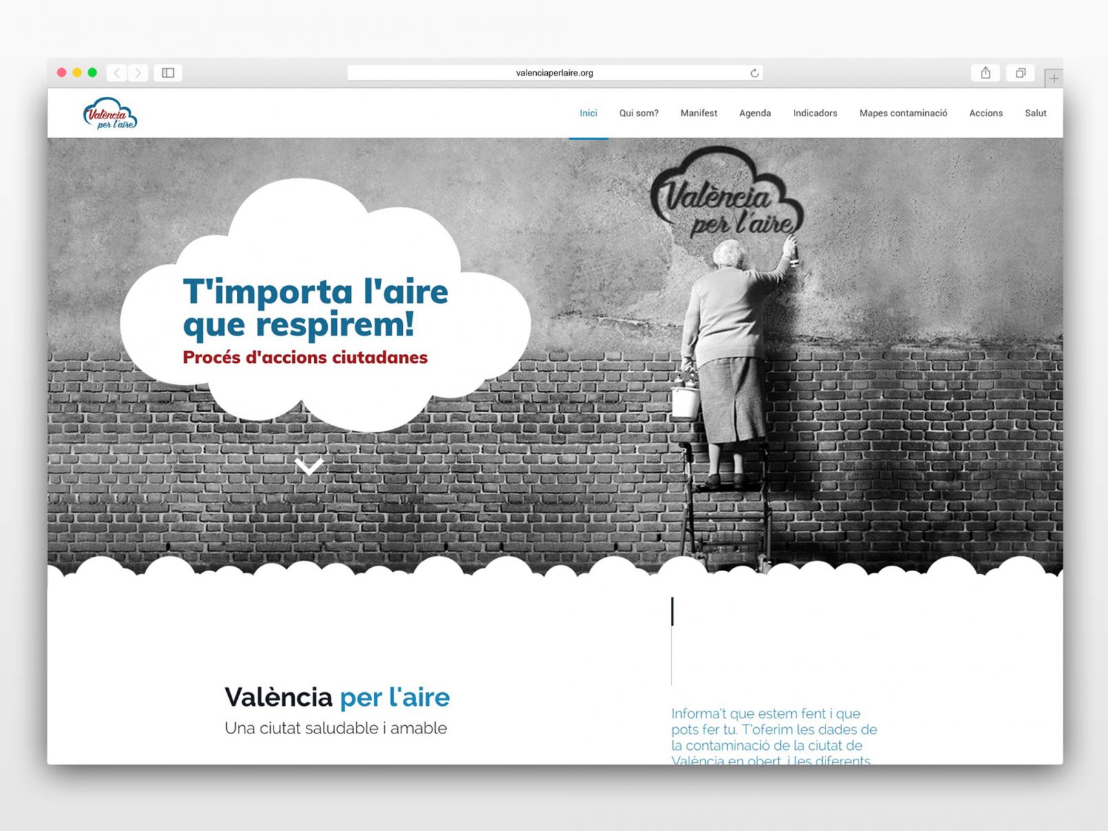 Diseño pagina web asociación valenciaperl'aire